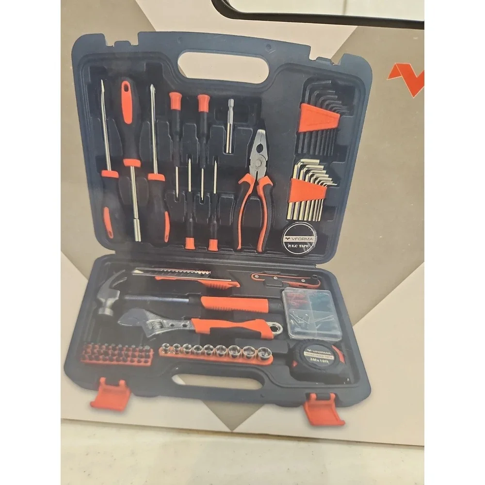 VForma 128 Pc Tool Kit Hard Storage Case Sockets Screwdrivers Pliers Ect. New
